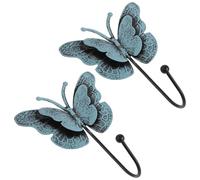 WATIIFUFU Lot De 2 Cintres Décoratifs Et Fleur En Métal Pour Serviettes, Chapeaux, Panier Mural, Porte-Manteaux, Écharpes, Sacs, Décorations Bleues Pour Entrée Et Clés, Motif