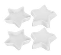 WATIIFUFU Lot de 4 Porte-sauce en Céramique Blanc D'étoile, Assiettes Apéritif Élégantes, Faciles à Nettoyer, pour Décorer la Table Salon