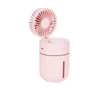 WATIIFUFU Mini Ventilateur Portatif Brumisateur, Humidificateur D'air Compact Rose, Ventilateur Rechargeable USB à Faible Bruit, Angle Réglable, pour Voiture, Bureau et Maison