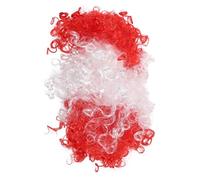WATIIFUFU Postiche Duveteuse de Supporter de Football aux Couleurs du Drapeau Canadien Postiche Bou Synthétique Taille Unique Accessoire de Costume pour Fêtes Carnaval et Événements