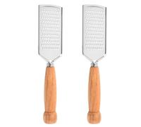 WATIIFUFU Râpe Multifonction Outil Pratique et Sûr en Acier Inoxydable 2 Pièces Manche en Bois pour Râper Gingembre et Ail Cuisine