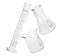 WATIIFUFU Set de Verrerie Scientifique 1 Jeu de Cylindres Gradués et Fiole en Verre Graduation Claire, Matériau Verre Fiable pour Expériences en Biologie et Laboratoire