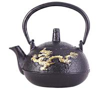 WATIIFUFU Théière en Fonte Noire 0,3l Infuseur Amovible en Fer, Isolation Thermique, Style Rétro Maison Salon de Thé