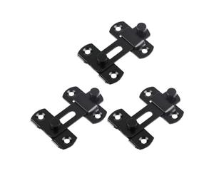 WATIIFUFU Verrou de Porte Coulissante Boucle Sécurisée en Acier Inoxydable Noir 3pcs Améliore la Sécurité Intérieure pour Fenêtres, Tiroirs et Portes Métalliques