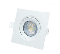 WatioWave B1064536 Anneau LED encastrable carré blanc 7 W, 3000-4000-6500 K, idéal pour l'éclairage intérieur et créer des ambiances personnalisées, Image