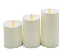 WatioWave Lot de 3 bougies décoratives en cire à LED, lumière douce, idéales pour créer une atmosphère chaleureuse.