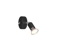 WatioWave Spot GU10 noir au design moderne, lumière directionnelle, idéale pour l'éclairage intérieur et les accents décoratifs.