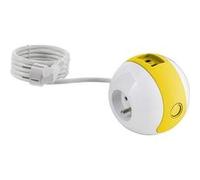 Watt&Co – Multiprise multimédia WATTBALL – 2P 16A + 1P 6A + USB 2,1A – Jaune