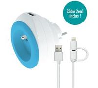Watt and Co - Prise Bewatt avec chargeur USB - bleu - Watt&Co Bleu G