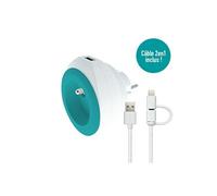 Watt and Co - Prise Bewatt avec chargeur USB - turquoise -