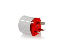 Watt & Co - Adaptateur Prise Voyage France vers UK - Prise à Deux Broches françaises vers Prise à Trois Broches UK - Rouge