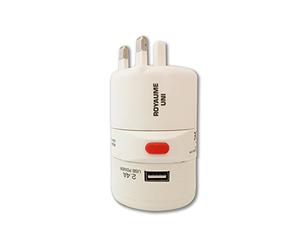 Watt&Co - ADU150PUSB2B Kit Adaptateur de Voyage, Blanc