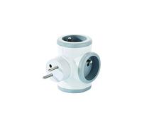 Watt&Co Multiprise Murale Triplite 3 Prises 16A sans Câble Gris | Sans Câble, Branchement Direct sur Prise Murale, Format Compact, Conforme CE, Gris, Matière Auto-Extinguible
