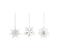 Watt & Veke Décoration de Noël à suspendre Star mix. lot de 3 Blanc