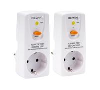 Wattive FI Prise de Disjoncteur 10mA, 16A 230V Prise de Protection Différentielle Prise de Sécurité GFCI, Coupure Rapide 10 mA, Prise de Disjoncteur Différentiel de Sécurité Domestique (Lot de 2)