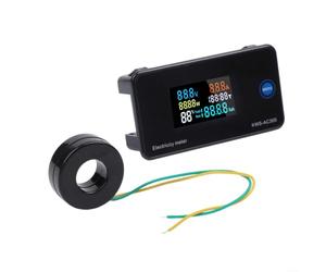 Wattmètre Numérique ABS Nylon Résistant Installation Stable | Mémoire données intégrée, pour sauvegarde auto lors coupure, conserve cumul kWh, coût, pas de perte historique