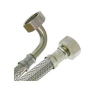 Watts - Flexible sanitaire Ø intérieur 8 mm - Flexible sanitaire Inox Ø8 coudé Femelle écrou libre (15x21) 1/2" / Ecrou libre (15x21) 1/2" - longueur 30 cm