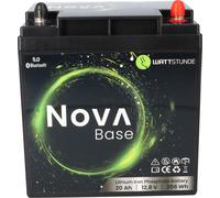 WATTSTUNDE NOVA Base Batterie 12,8 V 20 Ah 256 Wh LiFePO4 avec 0 % de TVA conformément au § 12 al. 3 de la loi allemande sur la TVA (UStG)