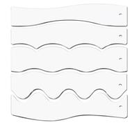 Wave Edge Lot de 5 règles en acrylique | Acrylique, 26 x 9,1 cm, 235 g | Moule de courtepointe pour matelassage à la machine, coupe de tissu, DIY | Ensemble de pochoirs ondulés