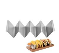 Wave Support à tacos en acier inoxydable, 26,8 x 10 cm, support multi-emplacements, assiette de service à tacos pour anniversaires, festivals, sorties