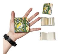 Waveaura Mini carnet de croquis aquarelle de voyage 6 x 6 cm Livre aquarelle de poche avec couverture en tissu 300g/m² 140lb, 20 feuilles (carnet de croquis 300g/m² - oiseau vert 1 pièce)