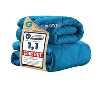 WAVVE Couette 135x200 Ensemble de 2 pièces été 150g/m² + 4 Saisons 300g/m² = Hiver 450g/m² Édredon 1 Personne Microfibre Bleu Canard