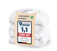 WAVVE Couette 135x200 Tempérée 300GSM en Microfibre, Édredon Lit 1 Personne 135x200 cm pour Lit 80x190, Chaud Épais Garnissage 300g/m² Blanc