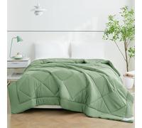 WAVVE Couette 155x220 Été 150GSM en Microfibre, Édredon Lit 1 Personne 155x220 cm, Edredon Toutes Les Saisons pour Lit 90x190, Chaud Légère Garnissage 150g/m², 200 x 155 Vert Sauge