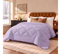 WAVVE Couette 220x240 Hiver 450GSM Microfibre Mauve | Épaisse Et Moelleuse, Matelassage À Carreaux, Edredon Toutes Les Saisons pour Lit 140x190/160x200, OEKO-TEX, Lavable Machine