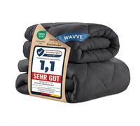 WAVVE Couette 240x260 Ensemble de 2 pièces été 150g/m² + 4 Saisons 300g/m² = Hiver 450g/m² Édredon 2 Personnes Microfibre Gris