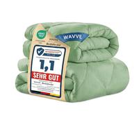 WAVVE Couette 240x260 Ensemble de 2 pièces été 150g/m² + 4 Saisons 300g/m² = Hiver 450g/m² Édredon 2 Personnes Microfibre Vert