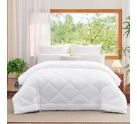 WAVVE Couette 260x240 Tempérée 300GSM en Microfibre, Édredon Lit 2 Personnes 240x260 cm pour Lit 160x200/180x200/200x200, Grand Chaud Épais Garnissage 300g/m², 260x240 Blanc