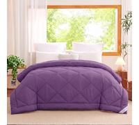 WAVVE Couette 260x240 Tempérée 300GSM en Microfibre, Édredon Lit 2 Personnes 240x260 cm pour Lit 160x200/180x200/200x200, Grand Chaud Épais Garnissage 300g/m², 260x240 Lilas
