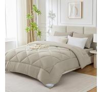 WAVVE Couette Hiver 450GSM en Microfibre, Édredon Lit 1 Personne 140x200 cm, Edredon Toutes Les Saisons pour Lit 90x190, Chaud Épais Garnissage 450g/m², 140 x 200 Beige