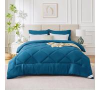 WAVVE Couette Hiver 450GSM en Microfibre, Édredon Lit 2 Personnes 200x200 cm, Edredon Toutes Les Saisons pour Lit 90x190/140x190, Chaud Épais Garnissage 450g/m², 200 x 200 Bleu Canard