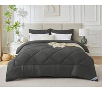 WAVVE Couette Hiver 450GSM en Microfibre, Édredon Lit 2 Personnes 220x240 cm, Edredon Toutes Les Saisons pour Lit 140x190/160x200, Grand Chaud Épais Garnissage 450g/m², 240x220 Gris