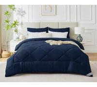 WAVVE Couette Hiver 450GSM en Microfibre, Édredon Lit 2 Personnes 240x260 cm, Edredon Toutes Les Saisons pour Lit 160x200/180x200/200x200, Grand Chaud Épais Garnissage 450g/m², 260x240 Bleu