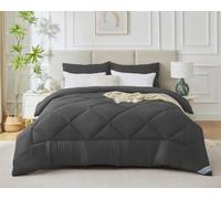 WAVVE Couette Hiver 450GSM en Microfibre, Édredon Lit 2 Personnes 240x260 cm, Edredon Toutes Les Saisons pour Lit 160x200/180x200/200x200, Grand Chaud Épais Garnissage 450g/m², 260x240 Gris