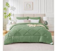 WAVVE Couette Hiver 450GSM en Microfibre, Édredon Lit 2 Personnes 240x260 cm, Edredon Toutes Les Saisons pour Lit 160x200/180x200/200x200, Grand Chaud Épais Garnissage 450g/m², 260x240 Vert Sauge