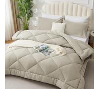 WAVVE Couette Tempérée 300GSM en Microfibre, Édredon Lit 1 Personne 155x220 cm pour Lit 90x190, Chaud Épais Garnissage 300g/m², 155 x 220 Beige