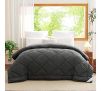 WAVVE Couette Tempérée 300GSM en Microfibre, Édredon Lit 1 Personne 155x220 cm pour Lit 90x190, Chaud Épais Garnissage 300g/m², 155 x 220 Gris