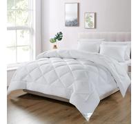 WAVVE Couette Tempérée 300GSM en Microfibre, Édredon Lit 1 Personne 180x220 cm pour Lit 90x190, Chaud Épais Garnissage 300g/m², 180 x 220 Blanc