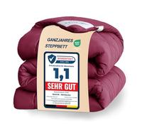 WAVVE Couette Tempérée 300GSM en Microfibre, Édredon Lit 2 Personnes 200x200 cm pour Lit 90x190/140x190, Chaud Épais Garnissage 300g/m², 200 x 200 Rouge