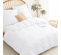 WAVVE Housse de Couette 220x240 cm avec 2 Taies d'oreiller 65x65 cm，Parure de Lit 2 Personnes pour lit 180x200 avec Fermeture Éclair Sets de Housse Couette en Microfibre, Blanc 220 x 240 240x220