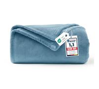 WAVVE Plaid Bleu 150x200 cm - Couverture Polaire Flanelle Microfibre Douce, Jeté de Canapé Chaud & Moelleux, Plaid pour Canapé Lit, Grande Couverture Toutes Saisons