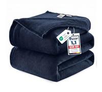 WAVVE Plaid Couverture Polaire Flanelle en Microfibre, Jeté de Canapé 220x240 Bleu Marine, Couverture lit Jete de Canape 2 Personnes, Plaid Fourrure Grand Chaud et Doux en Peluche 240x220