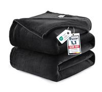WAVVE Plaid Couverture Polaire Flanelle en Microfibre, Jeté de Canapé 220x240 Noir, Couverture lit Jete de Canape 2 Personnes, Plaid Fourrure Grand Chaud et Doux en Peluche, 240x220