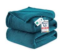 WAVVE Plaid Couverture Polaire Flanelle en Microfibre, Jeté de Canapé 230x270 Bleu Canard, Couverture lit Jete de Canape 2 Personnes, Plaid Fourrure Grand Chaud et Doux en Peluche, Turquoise 270x230