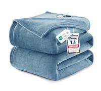 WAVVE Plaid Couverture Polaire Flanelle en Microfibre, Jeté de Canapé 230x270 Gris Bleu, Couverture lit Jete de Canape 2 Personnes, Plaid Fourrure Grand Chaud et Doux en Peluche, 270x230