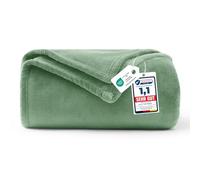WAVVE Plaid Vert 150x200 cm - Couverture Polaire Flanelle Microfibre Douce, Jeté de Canapé Chaud & Moelleux, Plaid pour Canapé Lit, Grande Couverture Toutes Saisons